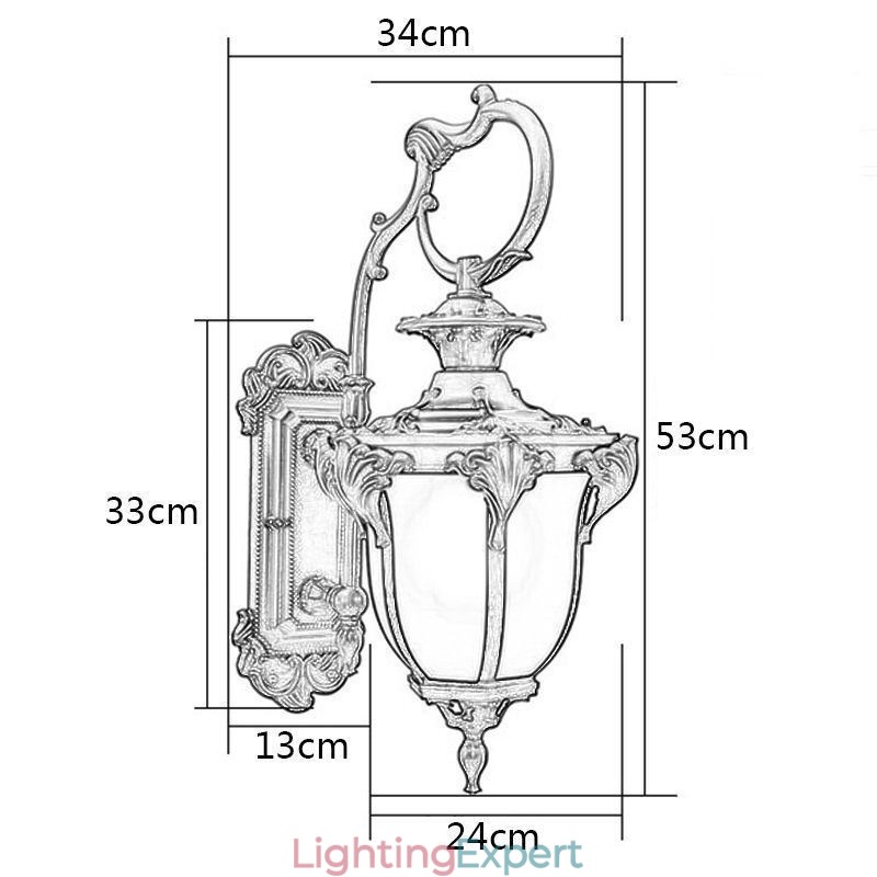European Retro Outdoor Light Waterproof Carved Wall Light Courtyard Corridor