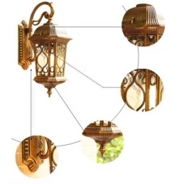European Retro Outdoor Wall Sconce Waterproof Carved Wall Light