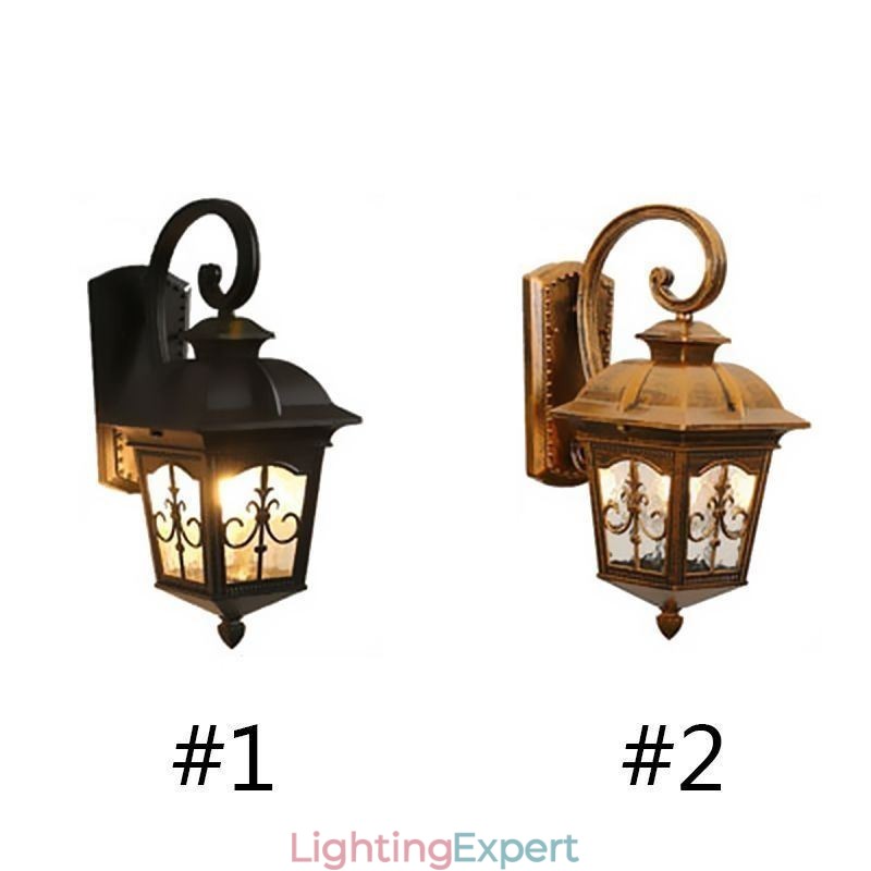 European Retro Outdoor Wall Light Waterproof Arrow Flower Wall Sconce
