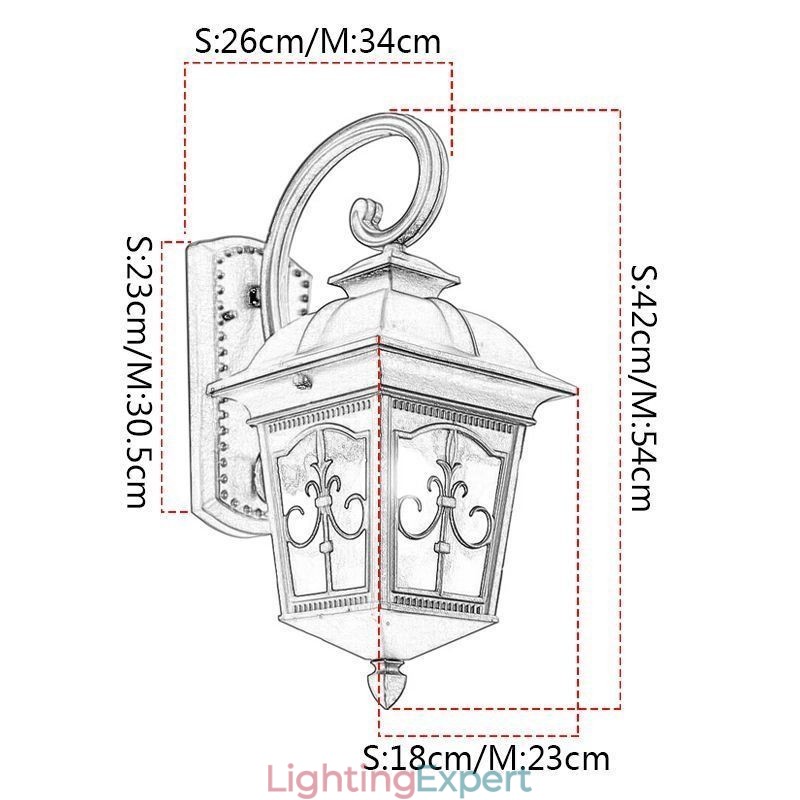 European Retro Outdoor Wall Light Waterproof Arrow Flower Wall Sconce