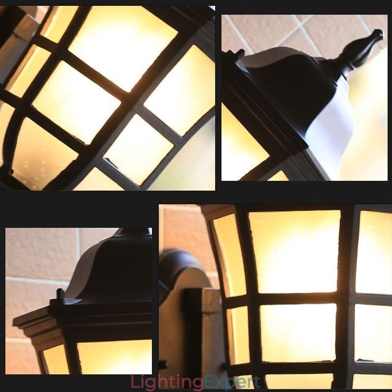 European Wall Sconce Retro Outdoor Light Single Head Waterproof Frosted Glass Wall Light