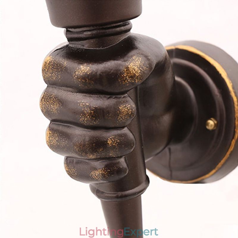 European Retro Outdoor Wall Light Waterproof Torch Shape Wall Sconce