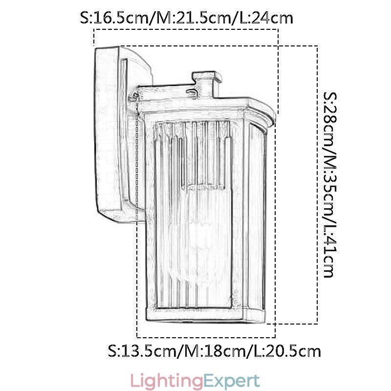 Modern Simple Outdoor Light Waterproof Square Column Wall Light Courtyard Corridor
