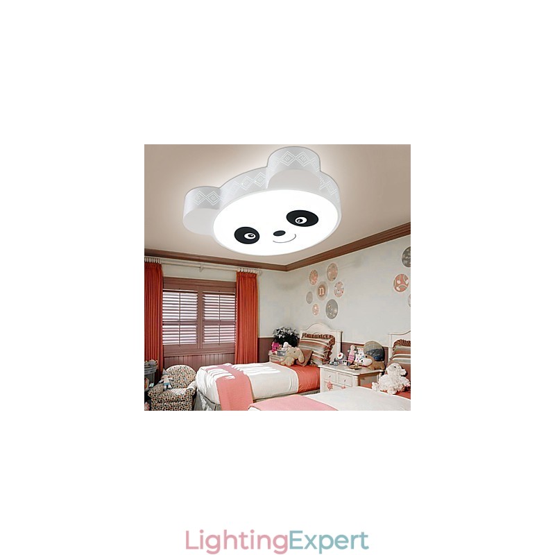 Remote Control Flush Mount Ceiling Light Modern White+Warm White Light With Remote