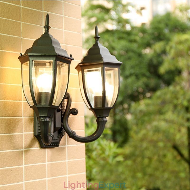 European Outdoor Wall Sconce Waterproof Double Castle Wall Light