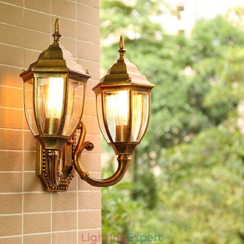 European Outdoor Wall Sconce Waterproof Double Castle Wall Light