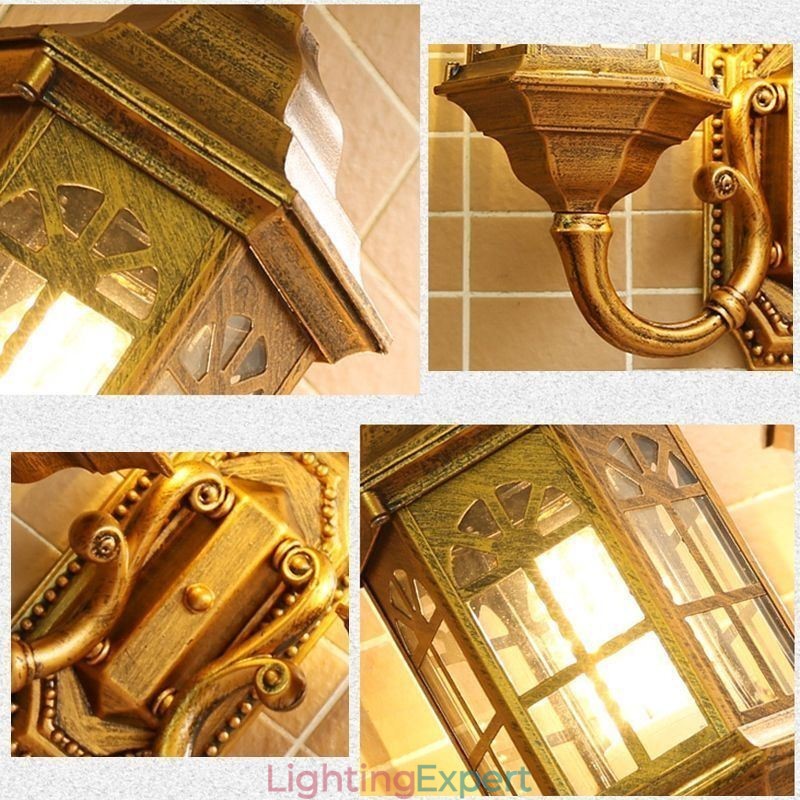 European Outdoor Wall Sconce Waterproof Double Castle Wall Light