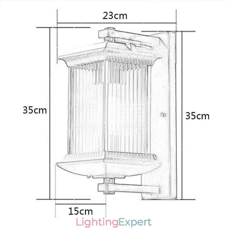 Chinese Outdoor Light Waterproof Glass Wall Light Courtyard Corridor Garden Balcony