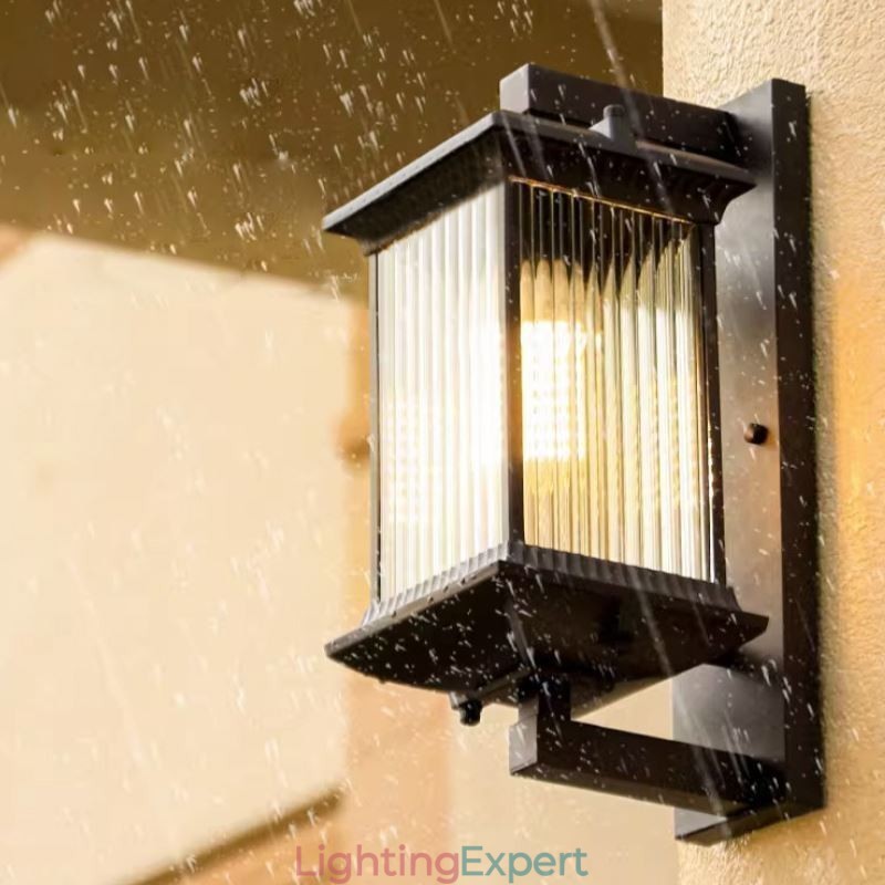 Chinese Outdoor Light Waterproof Glass Wall Light Courtyard Corridor Garden Balcony
