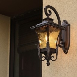 Chinese Outdoor Light Single Head Waterproof Glass Wall Light Courtyard Corridor