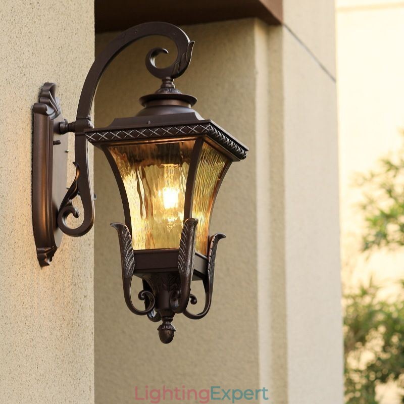 Chinese Outdoor Light Single Head Waterproof Glass Wall Light Courtyard Corridor
