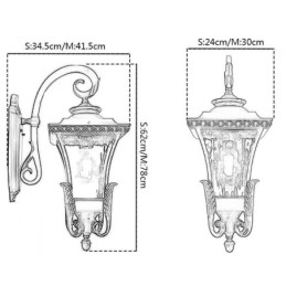 Chinese Outdoor Light Single Head Waterproof Glass Wall Light Courtyard Corridor