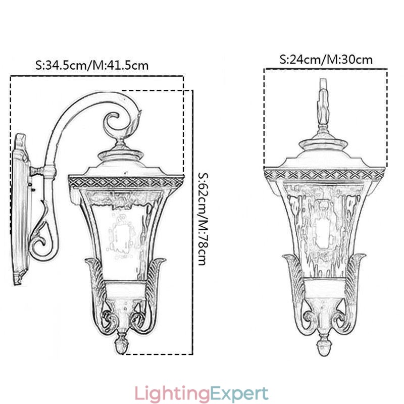 Chinese Outdoor Light Single Head Waterproof Glass Wall Light Courtyard Corridor