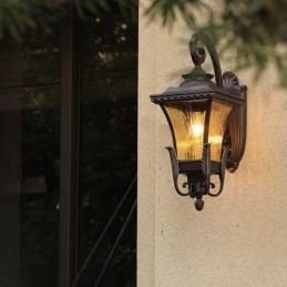 Chinese Outdoor Light Single Head Waterproof Glass Wall Light Courtyard Corridor