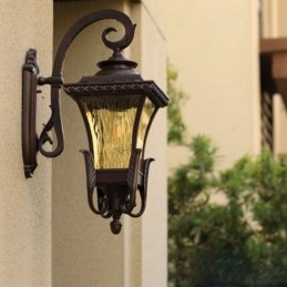 Chinese Outdoor Light Single Head Waterproof Glass Wall Light Courtyard Corridor