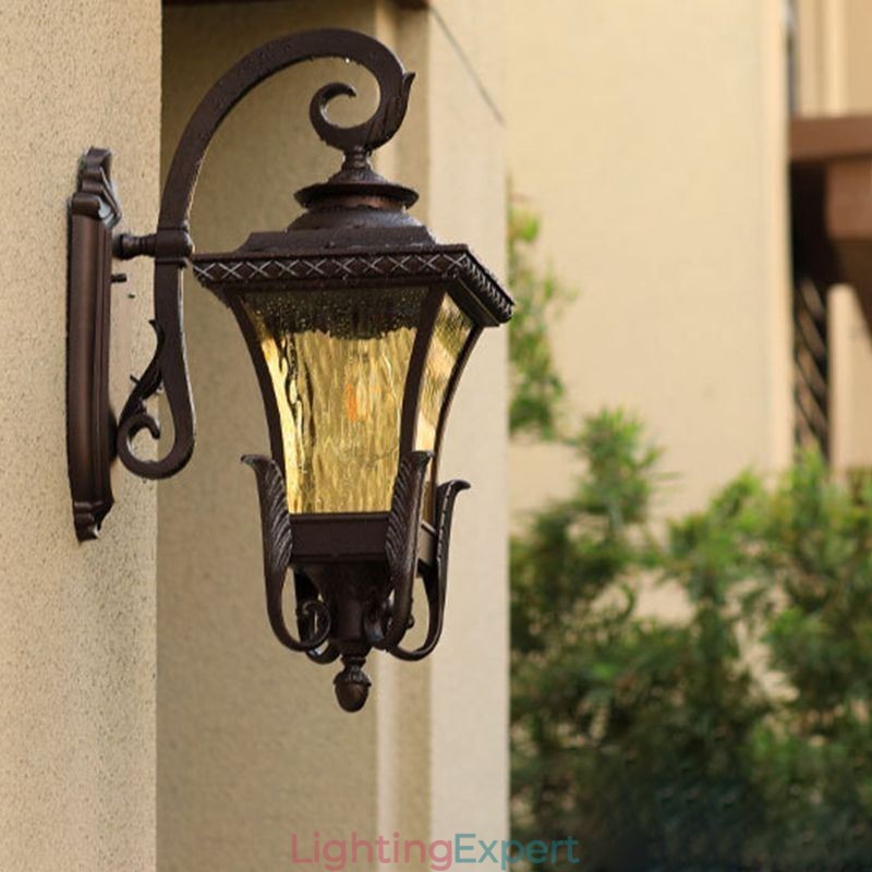 Chinese Outdoor Light Single Head Waterproof Glass Wall Light Courtyard Corridor