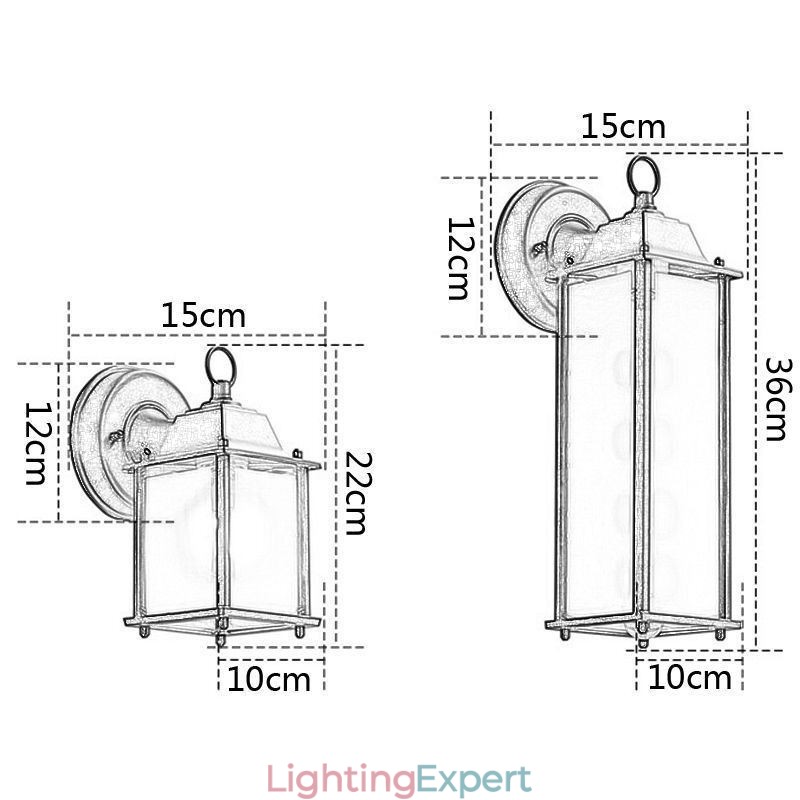 European Outdoor Wall Sconce Waterproof Square Column Wall Light Courtyard Garden Balcony