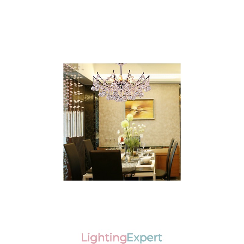 Luxuriant Crystal Chandelier with 6 Lights Pendant Chandelier