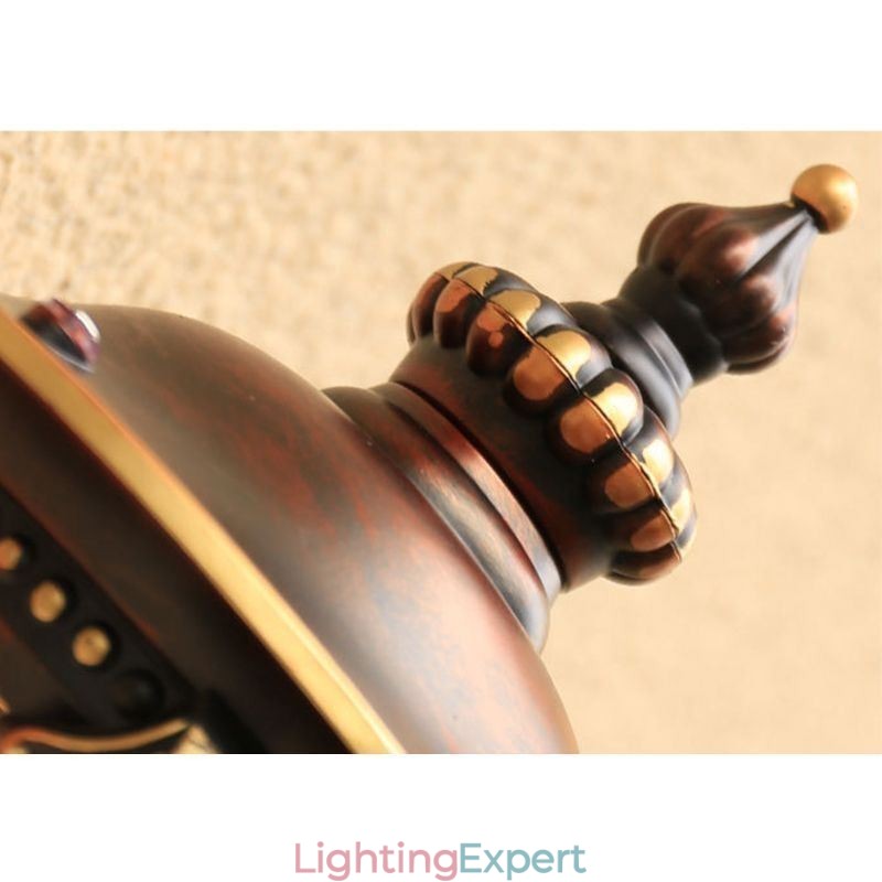 European Retro Outdoor Wall Sconce Waterproof Carved Wall Light Garden Balcony Courtyard