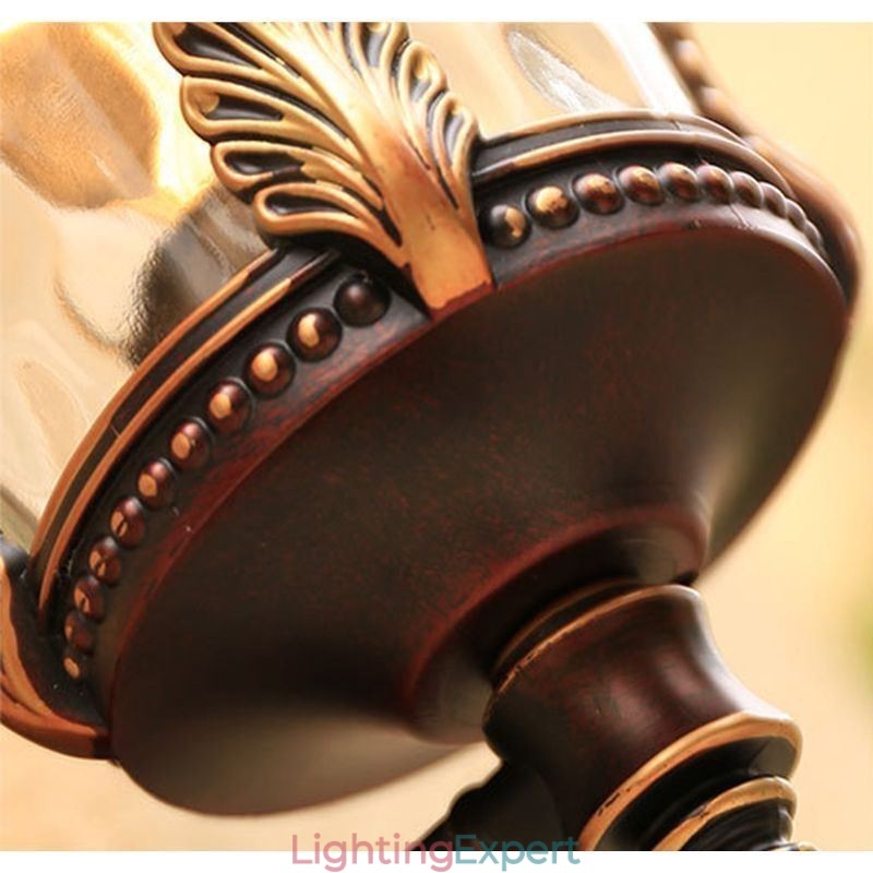 European Retro Outdoor Wall Sconce Waterproof Carved Wall Light Garden Balcony Courtyard