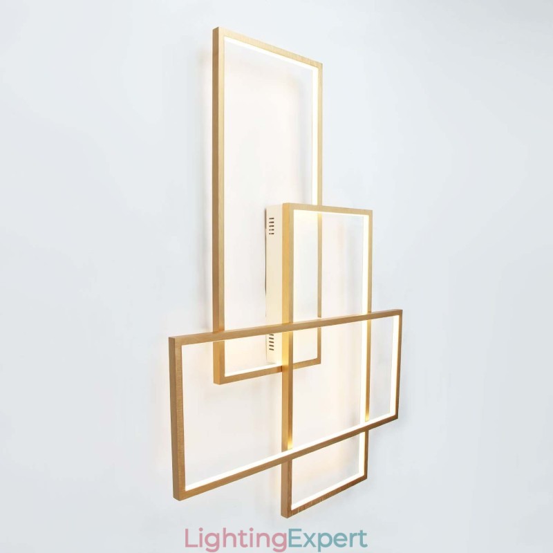Gold Modern Comtemporary Alumilium Painting Ceiling Light Flush Mount Light with Remoter Dimmer for Living Room Bed Room (Can Also be Used as Wall Light)
