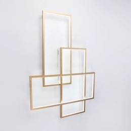 Gold Modern Comtemporary Alumilium Painting Ceiling Light Flush Mount Light with Remoter Dimmer for Living Room Bed Room (Can Also be Used as Wall Light)