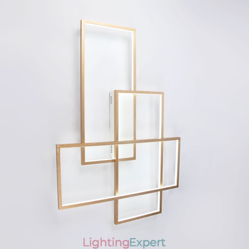 Gold Modern Comtemporary Alumilium Painting Ceiling Light Flush Mount Light with Remoter Dimmer for Living Room Bed Room (Can Also be Used as Wall Light)