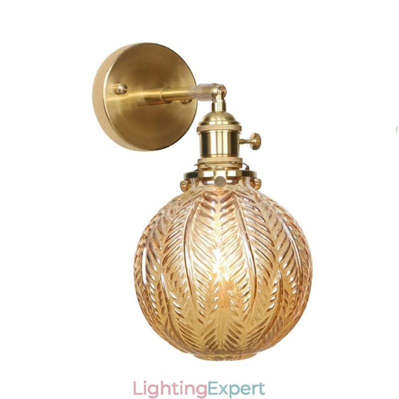Modern Bean Wall Light with Ball Glass Shade