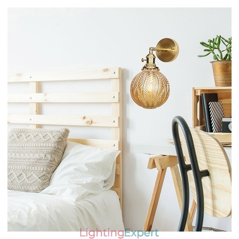 Modern Bean Wall Light with Ball Glass Shade