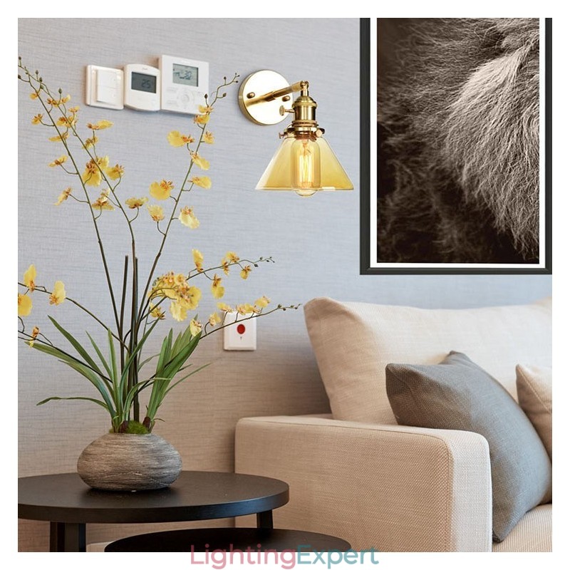 Modern Wall Light with Glass Shade