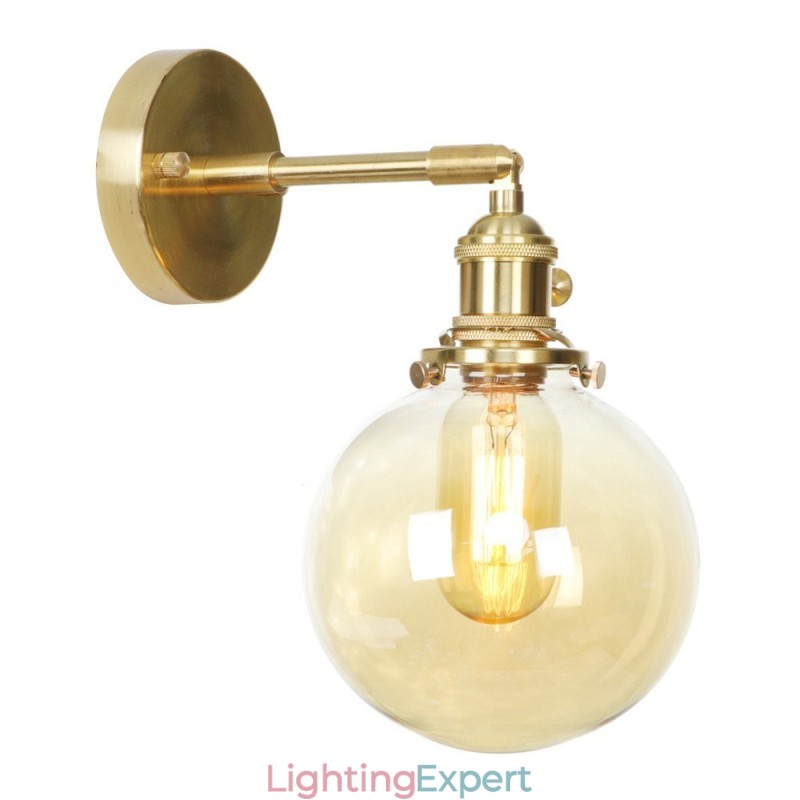 Modern Bean Wall Light with Ball Glass Shade