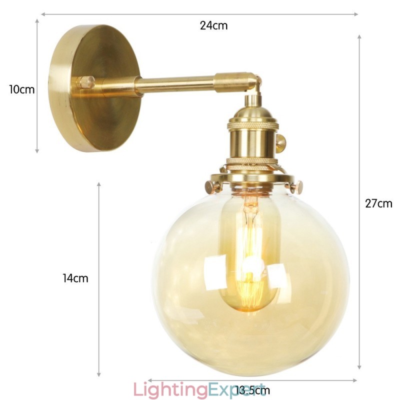 Modern Bean Wall Light with Ball Glass Shade