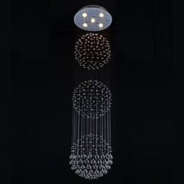 Modern Contemporary Crystal Chrome Metal Flush Mount