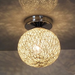 Modern Contemporary Lantern Globe Chrome Metal Flush Mount