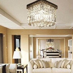 Modern Contemporary Crystal Metal Flush Mount