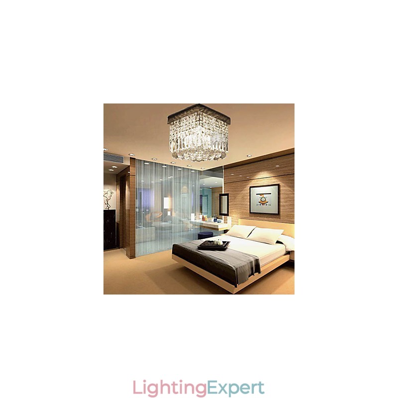 Modern Contemporary Crystal Metal Flush Mount