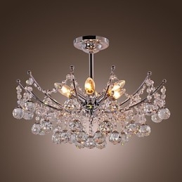 Luxuriant Crystal Chandelier with 6 Lights Pendant Chandelier