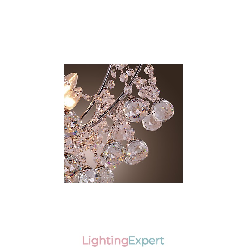 Luxuriant Crystal Chandelier with 6 Lights Pendant Chandelier