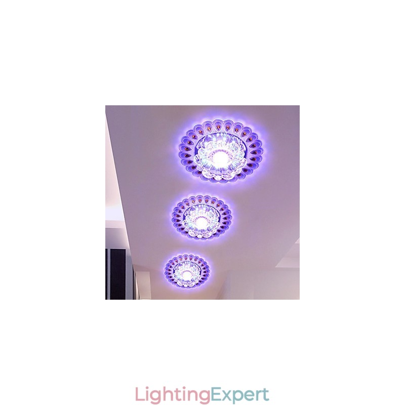 Crystal Ceiling Lamp Spotlight SMD 3W Creative Lamp Tube Light Colorful Color Dome Light