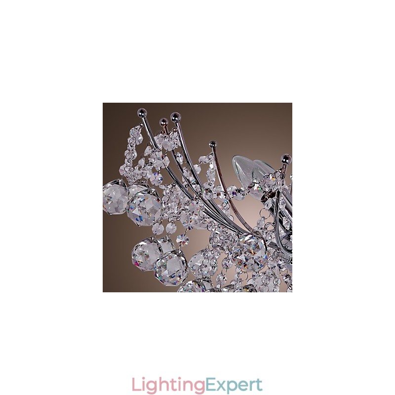 Luxuriant Crystal Chandelier with 6 Lights Pendant Chandelier