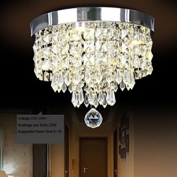 Modern Contemporary Crystal Metal Flush Mount