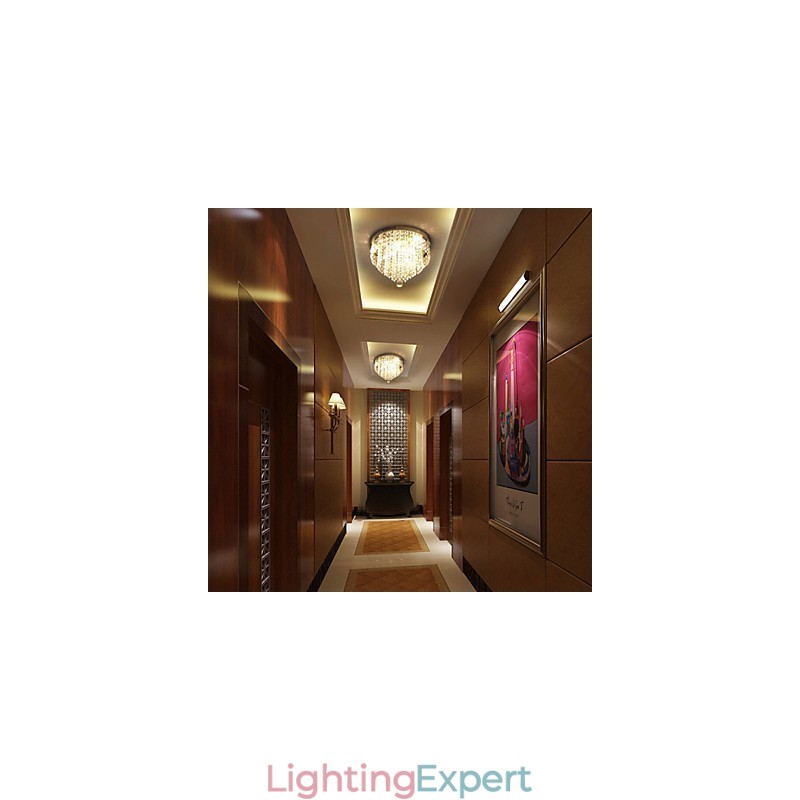 Modern Contemporary Crystal Metal Flush Mount