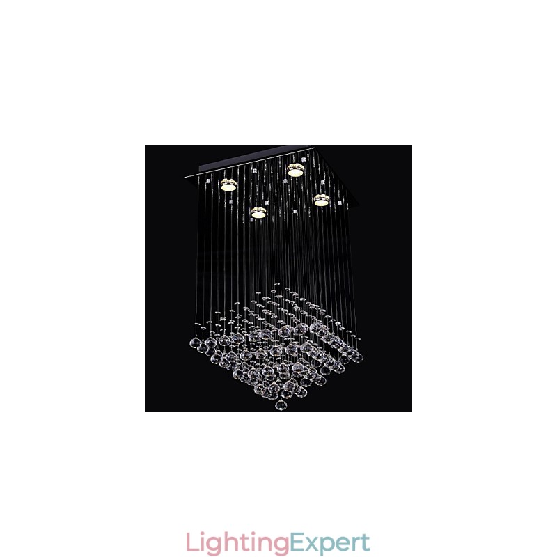 Clear Crystal 4 Lights Flush Mount In Simple Design