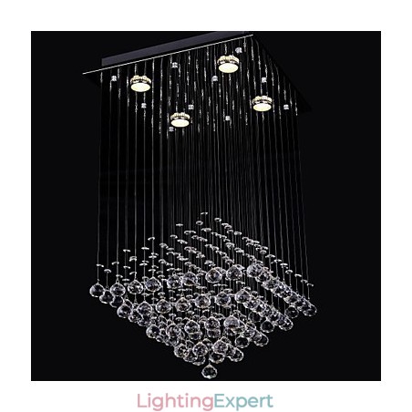 Clear Crystal 4 Lights Flush Mount In Simple Design Clear Crystal 4 Lights Flush Mount In Simple Design