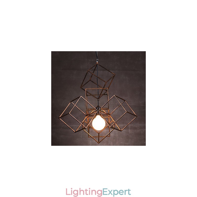 Pendant 1 Light Vintage Minimalist Iron Painting Chandelier