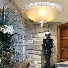 Retro Chrome Metal Flush Mount