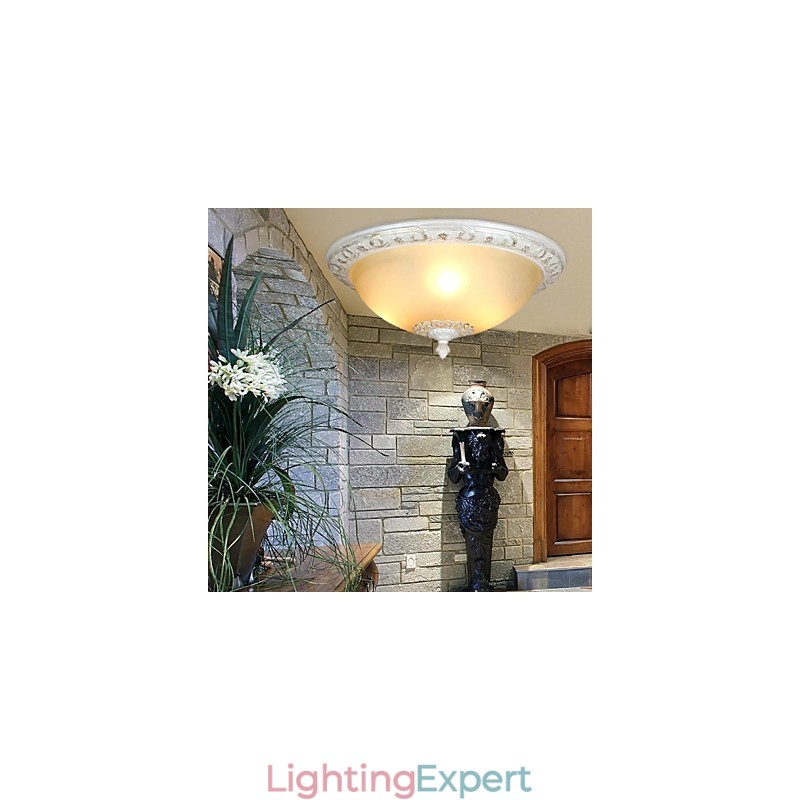 Retro Chrome Metal Flush Mount