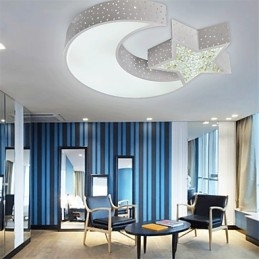 Flush Mount Modern Contracted Star and Moon Pattern Metal
