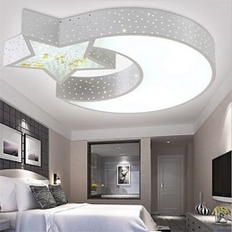 Flush Mount Modern Contracted Star and Moon Pattern Metal