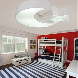 Flush Mount Modern Contracted Star and Moon Pattern Metal